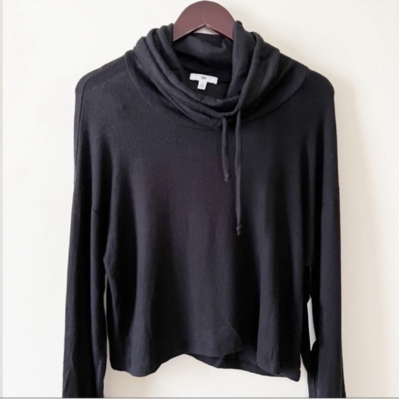 BP Black Soft Knit Long Sleeve Drawstring Cowl Neck Pullover Top size Small NEW - Picture 2 of 7